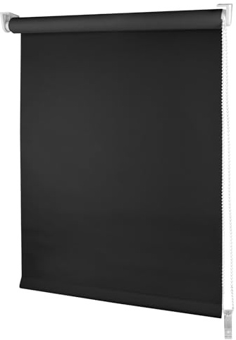 iYuemps Tenda a rullo, moderna, termica oscurante, per casa e ufficio, isolamento dai raggi UV, facile da montare (nero, 60 x 165 cm (larghezza x altezza), larghezza del tessuto 56 cm