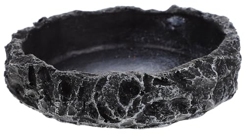 VALICLUD Bol d'eau Nourriture pour Reptiles 8X8X2 CM en Résine Solide Plat Décoratif Sécurisé pour Tortues Lézards et Serpents Accessoire Pratique pour Terrarium et Alimentation