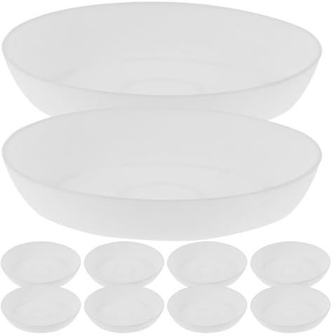 Artibetter 24 Bandejas de Goteo Redondas para Macetas de Color Claro de 11 Cm, Platillos de Plástico Grueso para Plantas Suculentas y Bonsáis, Bandejas de Drenaje para Interior y Exterior,