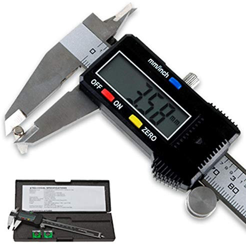 Digital Vernier Caliper 150mm Stainless Steel Precision Micrometer Electronic Gauge Measuring Tool, LCD Screen, Metric/Imperial/Fraction - Splash Resistant