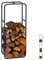 Relaxdays Kaminholzregal, Holzscheite Stapelhilfe, aus Stahl, innen und außen, Brennholzregal, HxB 100x40 cm, anthrazit
