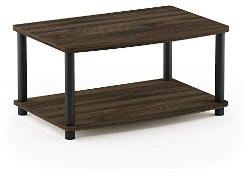 Furinno Turn-N-Tube No Tools 2-Tier Elevated TV Stand, Columbier Walnut/Black