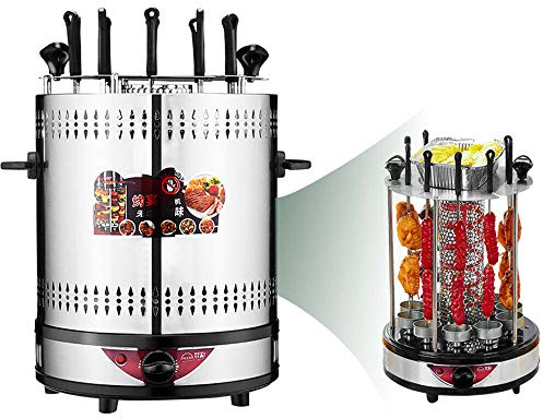 Fayelong elektrisk vertikal rotisserie grill 10 Kebab spett med timer Doner Kebab 1350W
