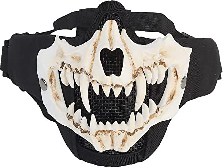 Yzpacc Airsoft Half Face Masks Tactical Face with Face Protection Mesh Mask for Halloween Paintball CS Hunting