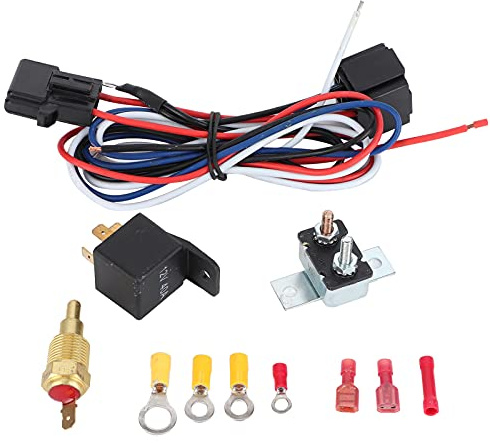 Kit Relè Ventola di Raffreddamento del Radiatore, Relè della Ventola di Raffreddamento in Plastica Protezione da Sovraccarico del Termostato Dell'automobile Interruttore di Temperatura per Ventole da