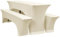 YMHPRIDE 3er-Set Elastische Biertischhussen, Beige Bierbankhusse und Tischdecken, 50 cm Tischbreite, Bierzeltgarnituren 220 x 50 x 70 cm für Gartenbankett-Gartenmöbel.（3 Packungen）