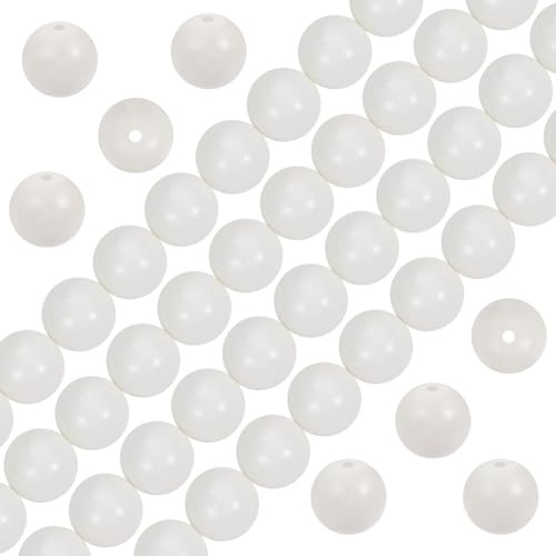 Beebeecraft 1 Caja 128~136 pieza de Perlas Naturales de Agua Dulce de 6 mm de Nácar Cuentas Redondas Sueltas de Color Blanco Crema 15.7 pulgadas para Hacer Joyas Pulseras Collares Manualidades