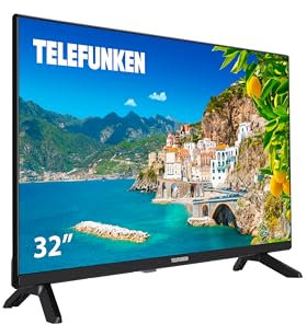Telefunken 32DTH724 - TV 32 Pulgadas Resolución HD, Diseño sin Marcos, DVBT2/S2/C