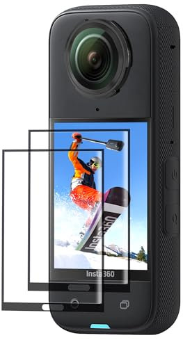 CYNOVA Insta 360 X5 Displayschutz Gehärteter Film 2-Pack, Kamera Zubehör für Insta360 X5 / X4 Displayschutz, 9h Härte Kratzfest, Anti-Fingerabdruck Blase frei
