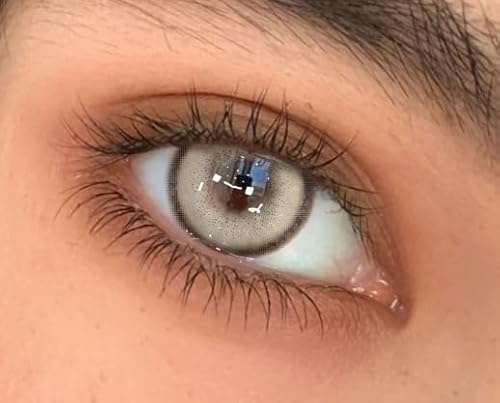 Natural Color Lenses (Weiche farbige Kontaktlinsen mit Stärke) inkl. Kontaktlinsenbehälter & Pinzette I Farbe: Nimmerland GrayI 1 Paar Kontaktlinsen weich (2 Stück) (-4.75 Dioptrien,Nimmerlandgrau)