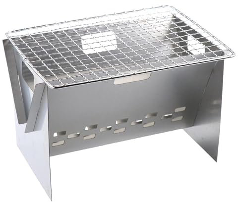 Klappgrill | Edelstahl-Barbecue-Grill - Kompakter Grill für Reisen, Kochen im Freien und Grillen, Campinggrill, Picknick, Terrasse, Hinterhof