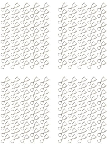 Pyugxab 200 Pcs RÉSultats Bail de Connecteur de Balle Pince À Fermoir À Pince (Argent)