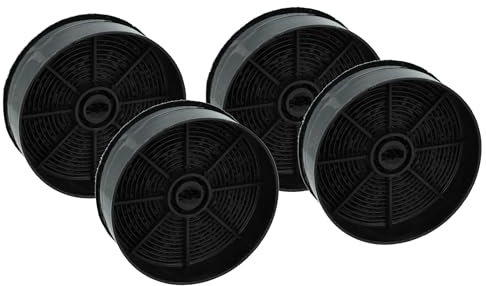vhbw 4x Filtres à charbon actif remplacement pour Airlux CR780, CR790, CR800 pour hotte aspirante - 12,4 cm