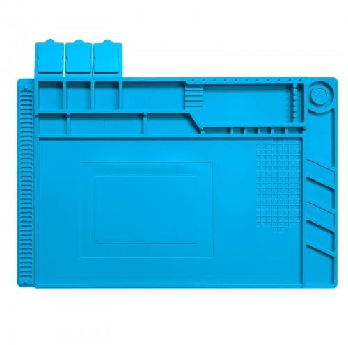 Silicona Alfombrilla para Soldadura, 500℃ Resistente al Calor Tapete de Reparación, 45x 30cm Esterilla de Reparación y Soldadura de Silicona Antiestática