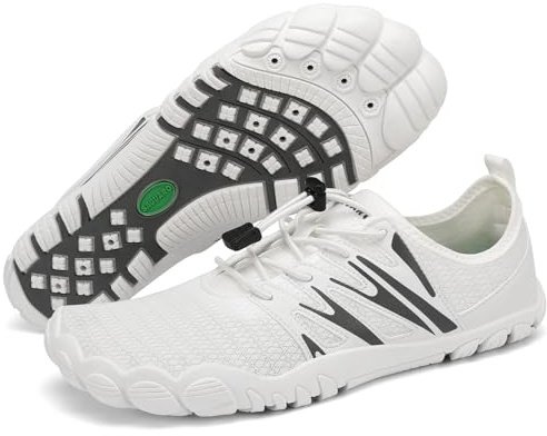 SAGUARO Barefoot Shoes Homme Chaussures d'eau Séchage Rapide Chaussures Aquatiques Légères Respirantes Chaussures Minimalistes Antidérapant, Blanc, 43 EU