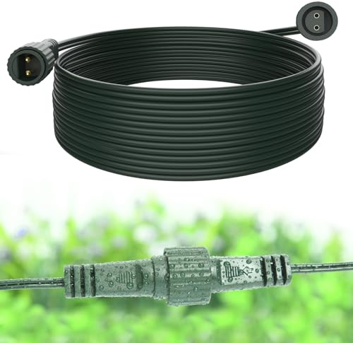 Isisyu - Prolunga 10 m, catena luminosa a 2 poli, IP65, impermeabile, cavo di prolunga esterno per luci di Natale, G40 Globe Lights, luci di pioggia di ghiaccio, catena luminosa solare