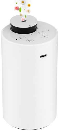 Waterless Diffuser for Essential Oils, Waterless Essential Oil Diffuser, Rechargeable USB Portable Mini Scent Air Machine, 1/2/3H/Time Off, 3 Mist Level for Home Room Car Office