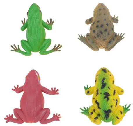 Toyvian Lot de 4 Jouets Sonores Grenouille en Plastique, Accessoires de Farce pour Garçon et Filles et Adultes, Modèles Variés, Jouets à Presser Amusants pour Soirées Ludiques et Événements Festifs
