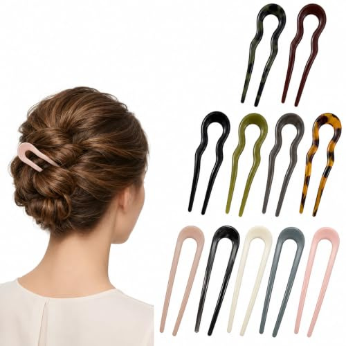 11-teiliges Set Haarnadel Französische Haarnadeln, Hair Accessories für Frisuren und Styling, French Hair Pin mit Wellen- und Einfach-Design in Mehreren Farben