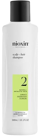 NIOXIN Scalp + Hair Thickening System 2 Shampoo| For Natural or Untreated Hair with Progressed Thinning |With Niacinamide and Biotin |10.1 Fl oz.