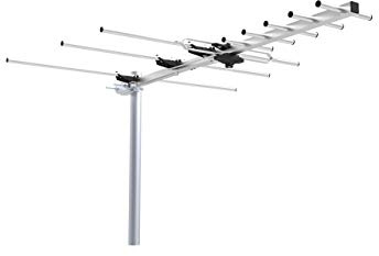 HDTV 4K UHD Outdoor Digital TV Antenna. Long Range High Definition UHF VHF FM Reception Whole House Performance ~75 Mile Range Quick Assembly