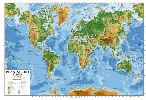 CARTA GEOGRAFICA CM.100X140 - PLANISFERO