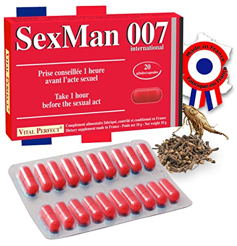 Cura afrodisíaco hombre - Erección natural |20 Cápsulas|Estimulante sexual Certificado y Made in FRANCE aumenta la energía y la resistencia|Aumenta la libido|Suplemento dietético potencia|Pareja|Maca