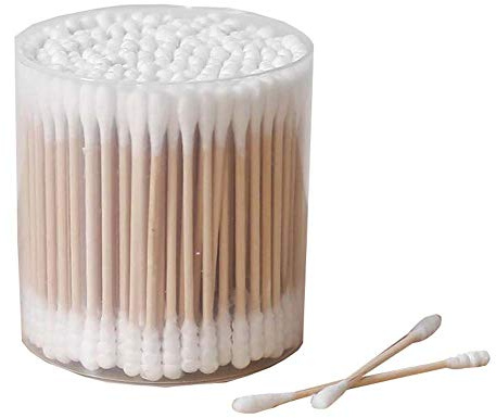 algodón de 200 cuentas Bastoncillos orgánicos de doble punta naturales Bastoncillos de oreja sin cruelda E02