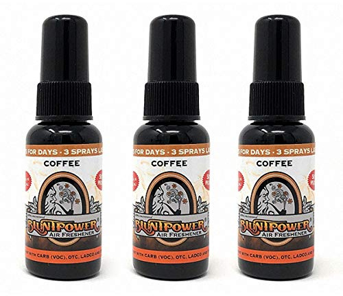 BluntPower (Coffee, 3 Pack) Concentrated Air Freshener - Premium Oil Based Air Freshener Spray For Home and Car - Long-Lasting Bathroom Spray, Car Freshener, & Odor Eliminator Spray
