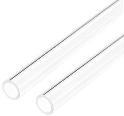 sourcing map 2 Stück PVC Transparent Rohr, Innendurchmesser 11mm Durchmesser 15mm LÄNGE 500mm Acryl Kunststoffrohr für Lampenbau, Stehlampen, Möbel