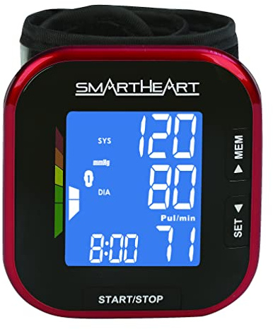 Smartheart Adult Cuff Wrist Digital Blood Pressure Monitor Black Device 1 Each