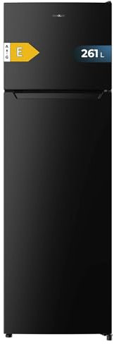 Cecotec Frigorífico 2D Bolero CoolMarket 2D 261 Black E. Motor Defrost, 2 Puertas Negro 169X54Cm, Capacidad 261L, Clase Energética E, Con Modo Fast Freezing, Display interior, Puerta Reversible