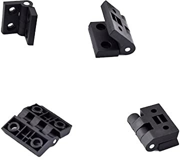 4 bisagras de puerta, bisagras plegables de plástico negro para armario de voltaje, puerta de armario y cajas de distribución (40 x 40 mm)