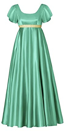 kinstell Regency Klänningar för kvinnor 1800-tals klänning satin vintage regentklänning skärp viktoriansk tefestklänning