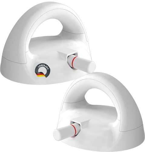 LORESJOY 2 Stück Haltegriff Dusche für Senioren, Duschgriff mit 15 cm großer Saugnapf für ältere Menschen, Portable Mobiler Haltegriff Bad mit Saugwarnung