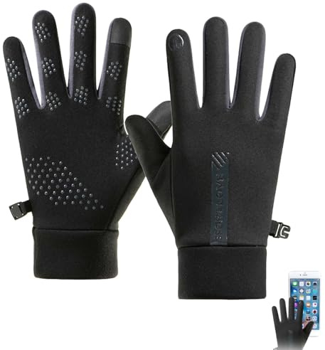 MXHBSTP Waterproof Cycling Running Warm Winter Gloves for Men And Women, Mountain/Hiking/Biking/Football/Rugby Gloves (Touchscreen, Women-Black)