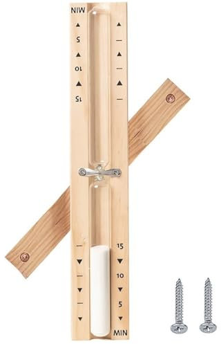 Sablier pour sauna 15 minutes - Résistant à la chaleur - En bois - Sable blanc - Accessoire de sauna - Minuteur mural