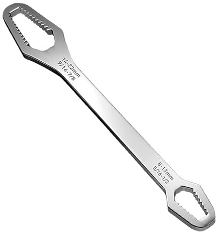 CABLEPELADO – Llave Inglesa Universal de Doble Cabezal (Plateada, 22,5 cm)