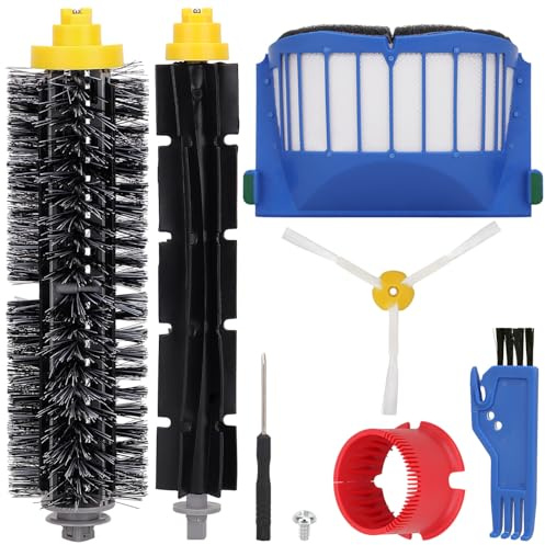 Replacement Parts Accessories for iRobot Roomba 600 500 Series 595 585 564 690 692 694 Vacuum Cleaner - 1 Side Brush 1 Bristle Brush 1 Flexible Beater Brush 1 Screw 1 Screwdriver 1 Round Cleaning Tool