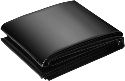 Garvee Telo per Laghetto 3,04 x 4,57 m, Membrana in EPDM 45 Mil (1,143 mm), Rivestimento Flessibile per Laghetti da Giardino, Fontane e Cascate, Sicuro per Pesci e Piante, Nero