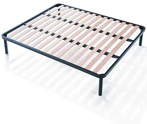 EVERGREENWEB Orthopädisches Bett Lattenrost 160x200 hoch 35cm Leisten Extra Komfort aus Buche Holz Verstärkt mit 4 Füße Abnehmbar Rahmen aus Stahl Bettgestell für alle Betten und Matratzen Doppelbett