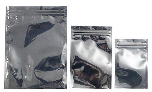 LJY 75 Pcs ESD Anti Static Bags 3-Size Variety Pack, Zipper Shielding Bags for Motherboard, PCB, RAM, IC Chips & Electronic Components Antistatic Bag Pc Packing Kit(S/M/L)