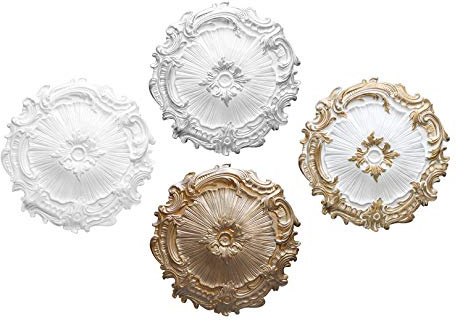 MARBET DESIGN Stuckrosett R-07, Ø 40 cm, EPS-polystyren – takrosett, dekorativt element, stuckatur (superguld) väggdekorativt objekt, inredning, dekoration, rund