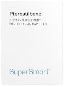 Pterostilbeno - Más Potente que el Resveratrol - Antienvejecimiento - Antioxidante - Antiinflamatorio - Refuerzo Metabólico - Sin OGM y Sin gluten - 30 Cápsulas Vegetarianas - SuperSmart