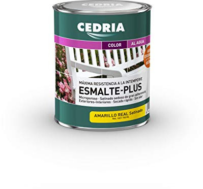 Esmalte al agua para madera, hierro y cerámica 750 ml -Amarillo Real Satinado -