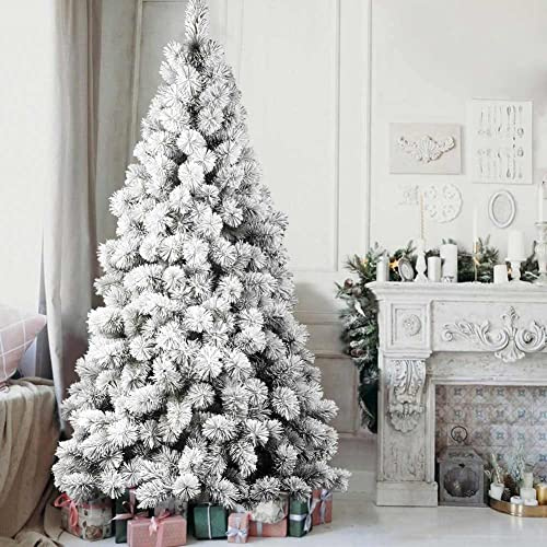 BAKAJI Albero di Natale Des Alpes Pino Verde Innevato, Super Folto Pieno, Base in Ferro Croce, Altissima Qualità Rami con Neve, Apertura Montaggio Semplice Foltissimo Decorazioni Natalizie (240 cm)