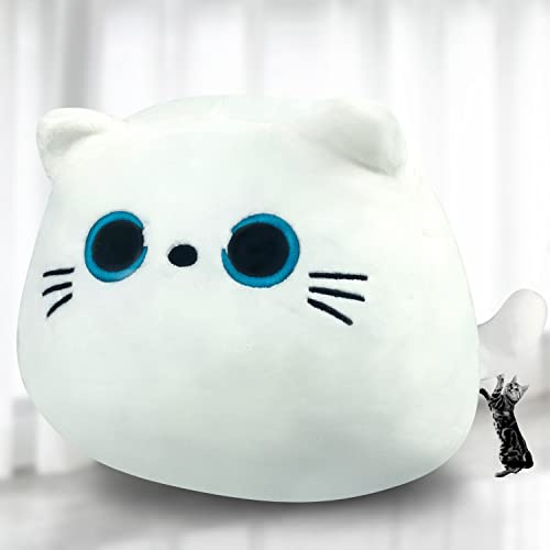 Kyduu Djurkudde i plysch, Plyschleksak, Kattplysch, Plyschgosedjur leksak, Mjuk leksak kawaii katt,Söt plyschleksak,Gosedjur i plysch för sömn,Plyschkudde,Plysch kudde leksak,Kastkudde,Kattkudde(400g)