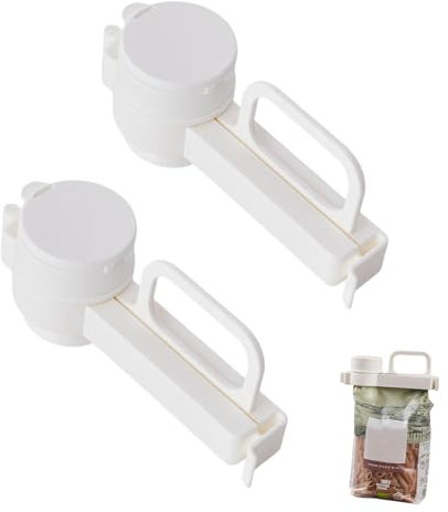 VARKAGE 2 Stück Beutelclips Mit Ausschütter,beutelclips Mit Öffnung,verschlussclips Mit Ausschütter,kaffeebohnen Verschluss,seal and Pour Bag Clip,beutelclip Mit Ausgießer Tütenverschluss