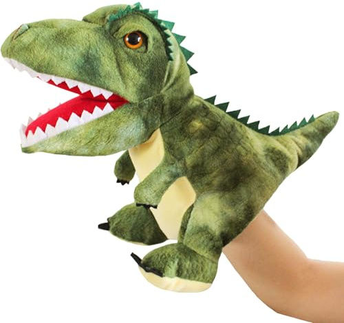 YOUYIKE Jouet en Peluche Dinosaure Marionnettes à Main Peluche Kawaii 30cm Tyrannosaure Rex Marionnettes à Main Dinosaure Marionnette Enfant Jeu De RôLe, Jouets éDucatifs Interactifs pour Enfants