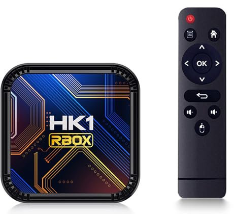 CHROX Android TV Box 13.0, 2025 hk1 rbox k8s RK3528 processeur Quadcore 2.4Ghz/5Ghz Double WiFi 3D 4K/8K HDR10 Bluetooth 4.0 Smart Android Set Top Box,4gb+64gb